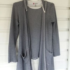 Black and white striped top